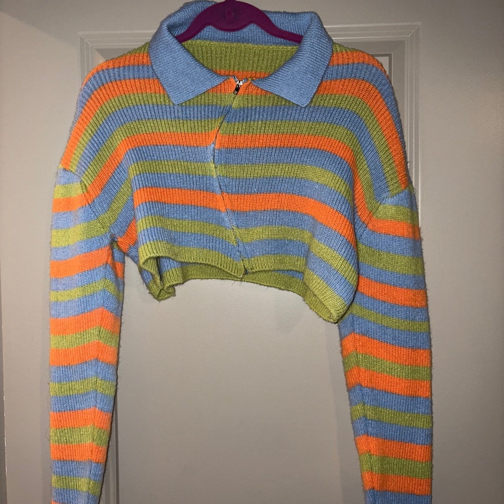 Striped Cropped Sweater